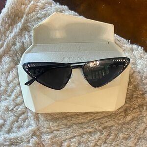 Jimmy Choo Black Studded Cat-Eye Sunglasses